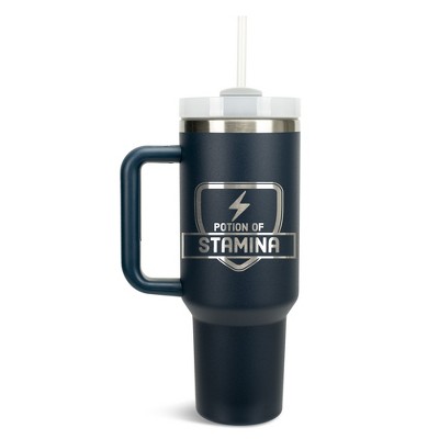 100 North Potion Of Stamina Video Gamer Wrap-Around 40 Oz. Stainless Steel Water Bottle Coffee Mug, Spill & Leak Resistant, Travel Tumbler with