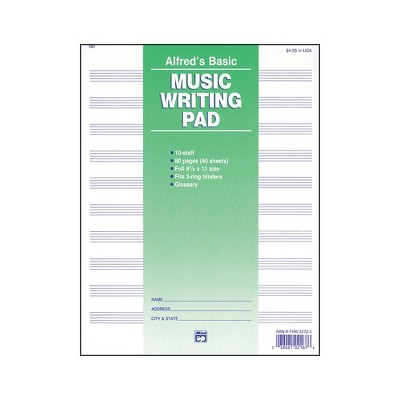 Alfred 10 Stave Music Writing Pad (8 1/2" x 11")