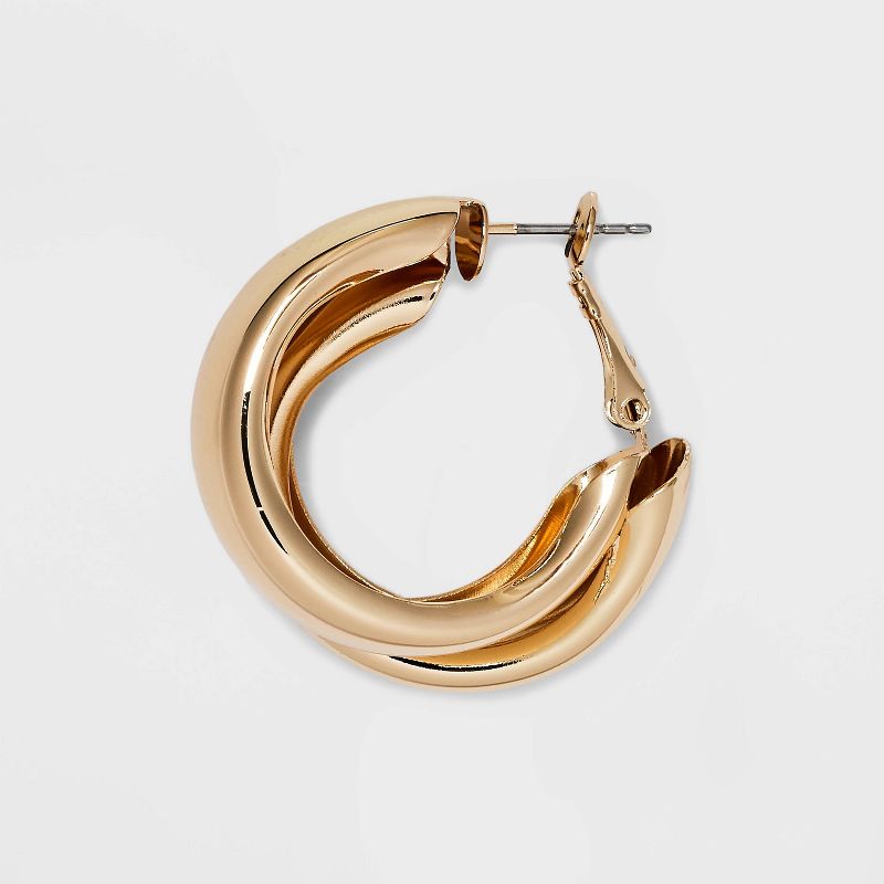 Double Illusion Hoop Earrings - A New Day&#8482; Gold, 4 of 16
