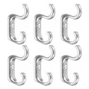 Unique Bargains Zinc Alloy Double Prong Retro Hanging Towel Backpack Clothes Scarf Keys Hat Mini Small Hooks - 1 of 4