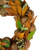 Northlight Fall Foliage and Pine Cones Autumn Harvest Wreath, 12-Inch, Unlit - 2 of 3