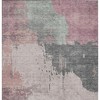 Blush Sage And Charcoal Abstract Washable Indoor Outdoor Area Rug - 4 of 4