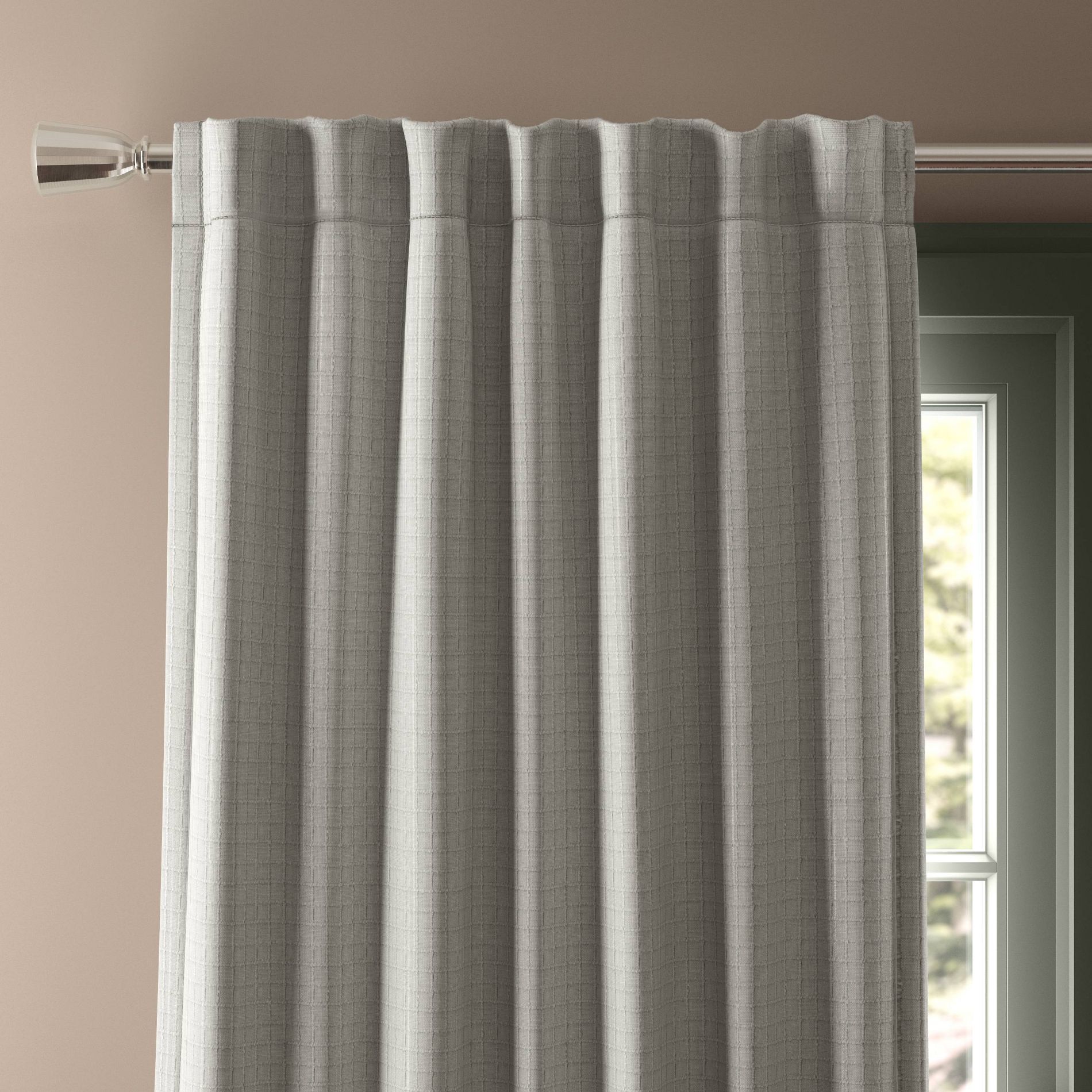 50"x63" Blackout Textured Plaid Curtain Panel Gray - Threshold™