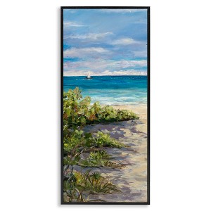 Stupell Industries Grassy Beach Shore Framed Giclee Art - 1 of 4