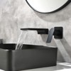 Cobbe Wall-Mounted Faucet Single Handle with Waterfall Spout 2-Hole Installation Bathroom Sink Faucet Matte Black - 2 of 4