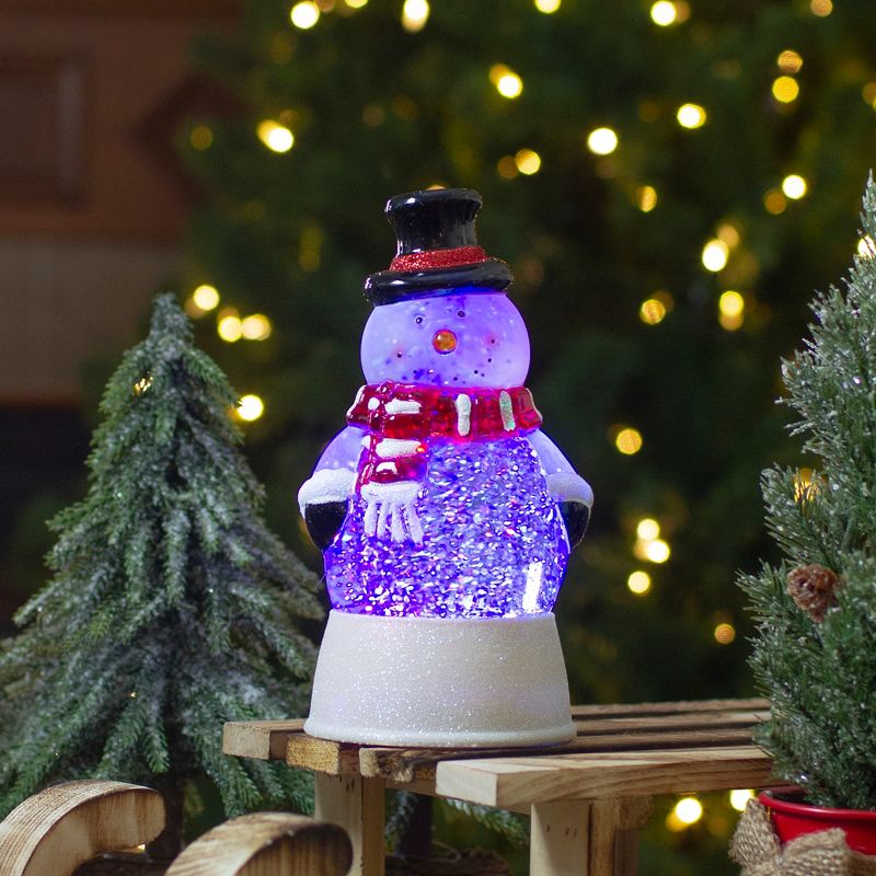 Northlight 7.5" LED Lighted Color Changing Snowman Christmas Snow Globe, 2 of 6