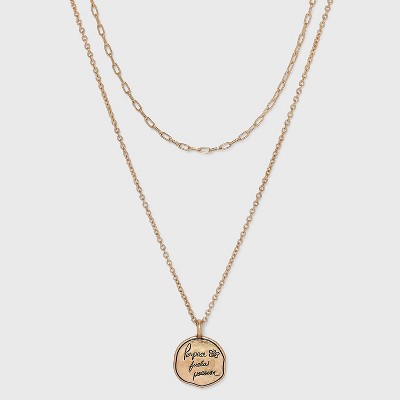 Photo 1 of Bella Uno Bellissima Recycled Silver Plated Purpose Fuels Passion Chain Necklaces - Gold