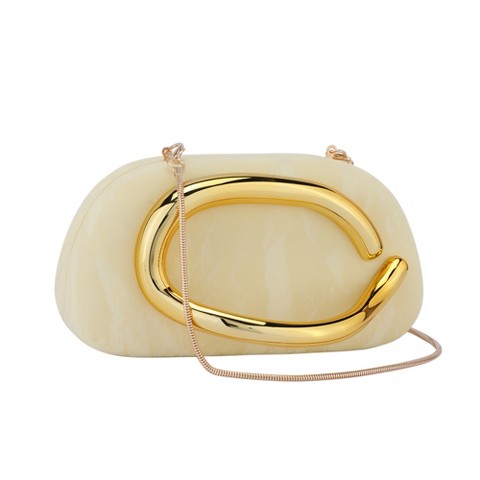Сумки INSPIRE CHIC Evening Clutch Purses for Women PU Shoulder Bag Trendy Decoration with Chain Khaki 7.9*3.1*4.3 inches