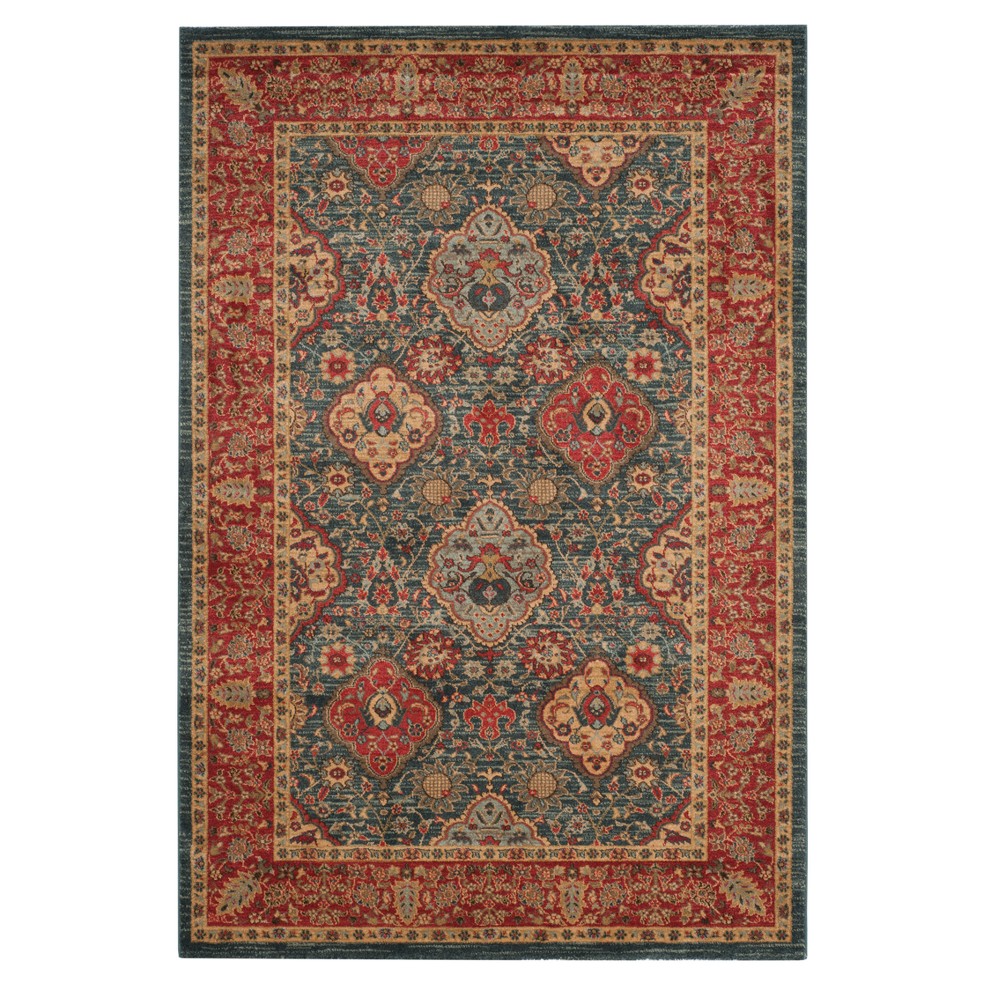 Navy/Red Floral Loomed Accent Rug 3'x5' - Safavieh