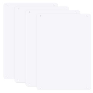 Unique Bargains Aluminum Reflective UV Protected Waterproof White Blank Metal Signs 4 Pcs - 1 of 4