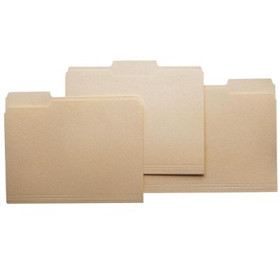 School Smart Manila File Folders, Legal Size, 1/5 Cut Tabs, Pack of 100