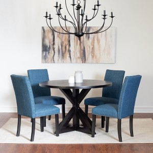 5-Piece Dining Set with Cross-Buck Table and 4 Stylish Chairs - 1 of 4