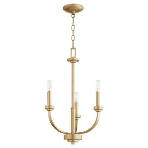 Quorum Lighting Reyes 3 - Light Chandelier in  Aged Brass - 1 of 1