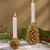 Patricia Heaton Home Gold Pinecone Taper Holder 2.5" - Set of Four - image 2 of 3