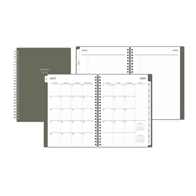 Blue Sky 2024-25 Weekly/Monthly Planner with Notes 8.625&#34;x5.825&#34; Wirebound Solid Olive, 5 of 14