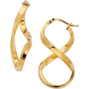 14k Yellow Gold or White Gold 30mm Infinity Freeform Earrings - 1 of 4