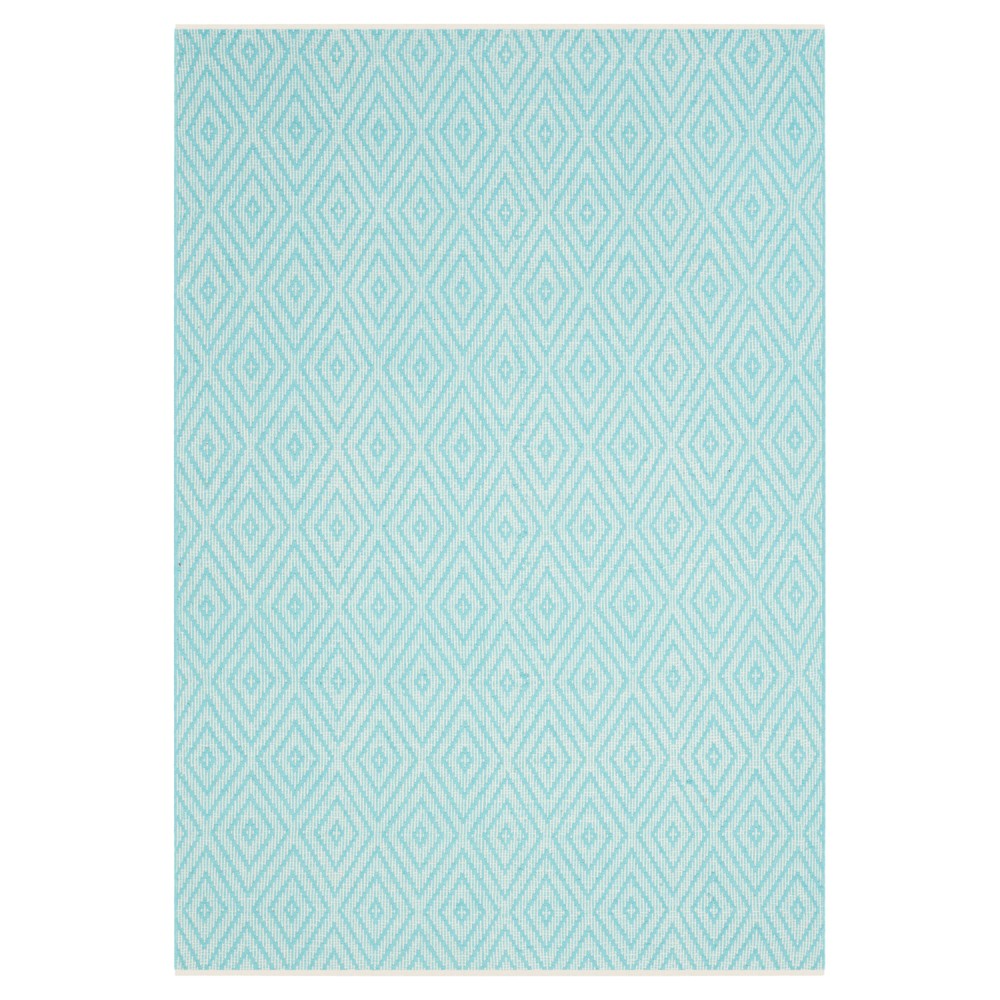 Turquoise/Ivory Diamond Flatweave Woven Area Rug 4'X6' - Safavieh
