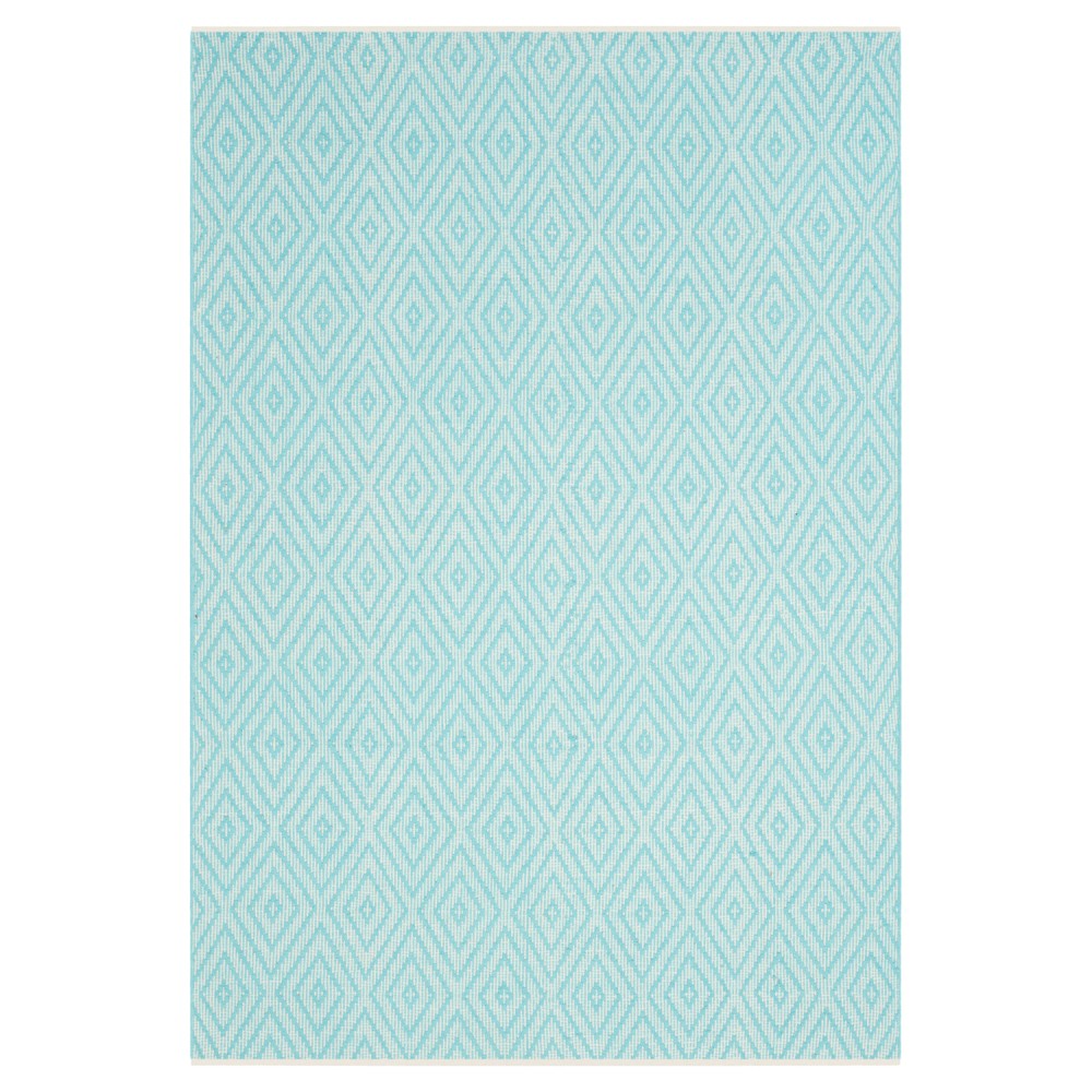 Turquoise/Ivory Diamond Flatweave Woven Area Rug 5'x7' - Safavieh