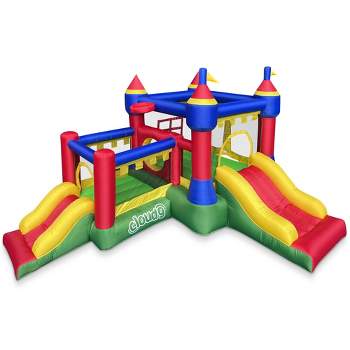 Cloud 9 Castle Bounce House with Blower - Inflatable Bouncer with Two Slides and Two Jumping Areas