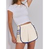 Imily Bela Womens Pleated Workout Shorts with Contrast Stitch Quick Dry Gym Running Shorts Elastic Waist - 3 of 4