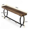 Gulches Farmhouse Console Table, Fish Tail Legs, Extra Long, Distressed Tobacco Brown, 70.87" - 4 of 4