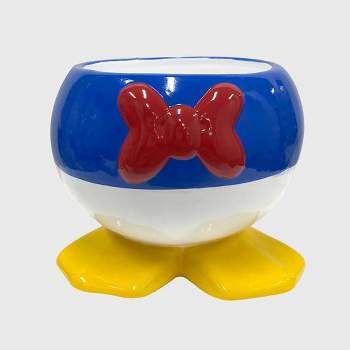 Disney Mickey Mouse & Friends Donald Duck With Dangling Feet Ceramic Planter pot Multicolor 5.75"x5.75"x5.12"