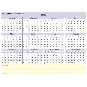 2025 AT-A-GLANCE QuickNotes 16" x 12" Yearly/Monthly Wet-Erase Wall Calendar Reversible - 1 of 4
