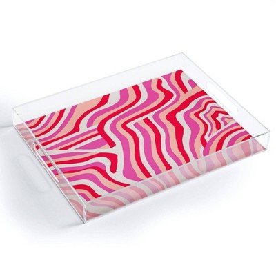 17" x 14" Acrylic Sunshine Canteen Pink Zebra Stripes Tray - society6