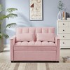 53.14" Pull Out Sleep Sofa Bed, Velvet Loveseats Sofa Couch with Side Pocket, 4W-ModernLuxe - 2 of 4