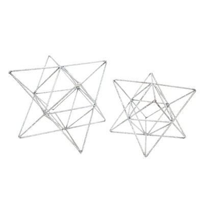 Set of 2 Star White Metal Decorative Accent - Foreside Home & Garden