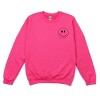 Simply Sage Market You're Doing Great Smiley Face Front And Back Sweatshirt - M - Raspberry - 3 of 4