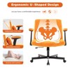 Gulches Orange Velvet Criss Cross Armrest Office Chair Adjustable Height 360¡ã Swivel, Stylish Home Office Chair with Wheels for Gaming & Makeup - 3 of 4