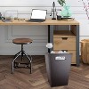 Aoibox Leather Trash Can, 16L/4.2 Gallon Office Wastebasket with Handles for Desk, Square Bedroom Garbage Bin for Home Dorm Decorative Brown - 4 of 4