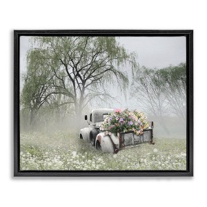Stupell Industries Overgrown Floral Truck Floating Frame Canvas Art - 1 of 4