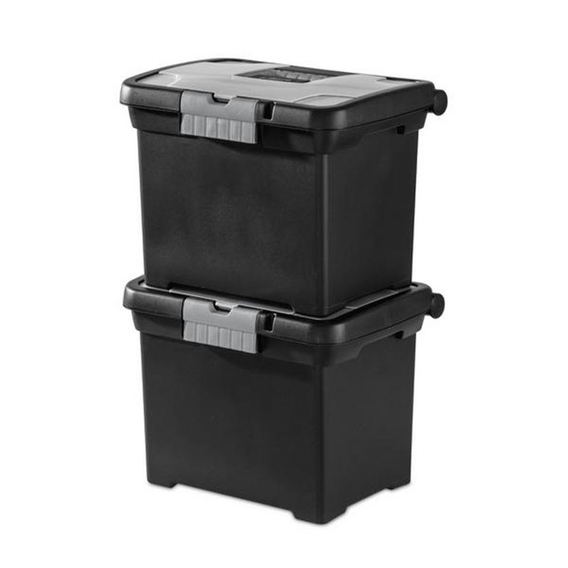 Sterilite Portable Lockable File Box w/ Extra Compartment & Handle, 5 of 7