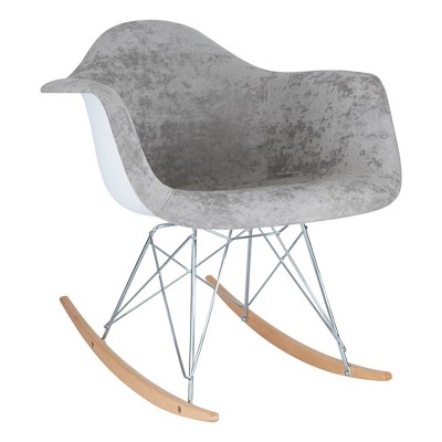 LeisureMod Wilson Modern Velvet Rocking Chair - Luxurious Velvet Upholstery, Perfect for Nurseries or Living Rooms