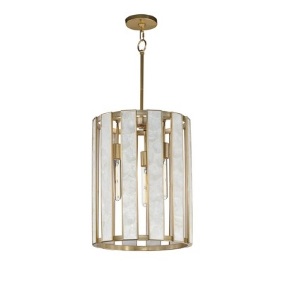 Maxim Lighting Miramar 3 - Light Chandelier in  Capiz/Natural Aged Brass