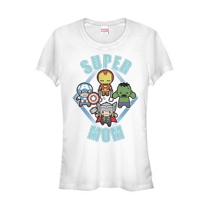 Juniors Womens Marvel Mother's Day Super Mom Kawaii T-Shirt - 1 of 3