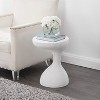JONATHAN Y Boracay 19.75" Modern Minimalist Indoor/Outdoor Resin Drink Table, Frosted White - 4 of 4