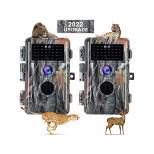 BlazeVideo 2-Pack 24MP 1296P Outdoor Waterproof Night Vision Trail, Game, Photo and Video Cameras with No Glow, Motion Activated for Wildlife Hunting
