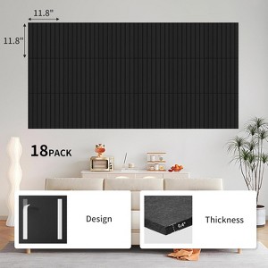18-Pack 12"x12" Acoustic Foam Panels: Fireproof Sound Dampening Panels w/Hook & Loops – Noise Reduction for Home Theater, Recording Room - 1 of 4