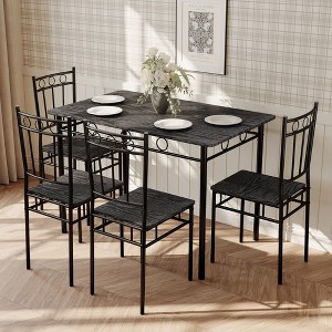 Dyonery 5 Piece Dining Table Set, Wood Kitchen Table and Chairs for Small Space,Breakfast Nook - 1 of 4
