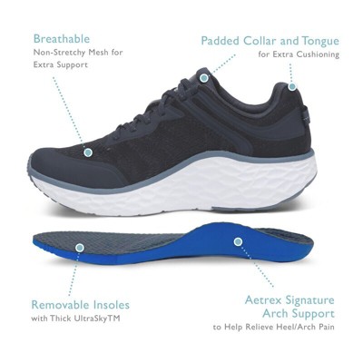 AETREX Men's Arch Support Sneakers Chase Black Size 11-11.5 — фото 6