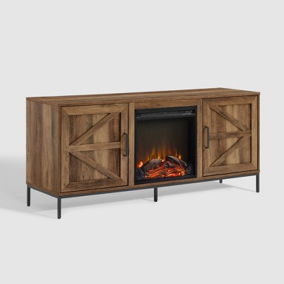 Modern Farmhouse 2 Door Electric Fireplace TV Stand for TVs up to 65" - Saracina Home