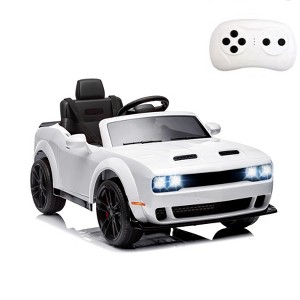 Jojoka Licensed Dodge Ride-On Car, 12V Electric Vehicle with Remote Control, Ride On Toys with LED Lights, Music ,Boys & Girls Gifts - 1 of 4