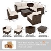 8 Pieces Outdoor Patio Furniture Set, Rattan Wicker Patio Conversation Sets with Cushions, Coffee Table and Storage Box - 2 of 4