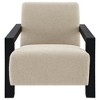 Boucle Fabric Upholstered Accent Arm Chair with Angled Armrests and Modern Geometric Silhouette - 4 of 4