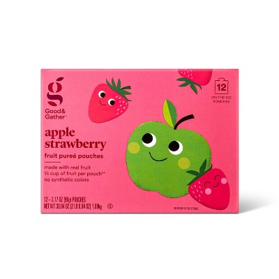 Applesauce Pouches Strawberry - 12ct - Good &#38; Gather&#8482;