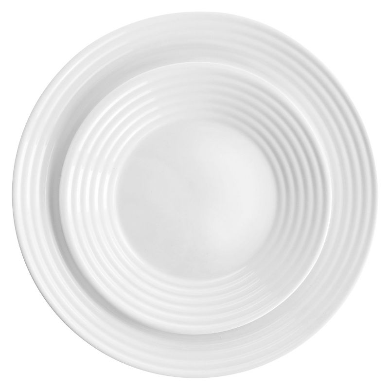 Gibson Ultra Patio 12 Piece Tempered Opal Glass Dinnerware Set in White, 3 of 8