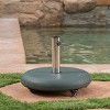 Maggift Round Umbrella Base with 4 Lockable Wheels and 2 Handles, Fits 1.6" - 2.2" Patio Garden Umbrella Poles, Green, 21.56" * 21.56" * 17" - 4 of 4